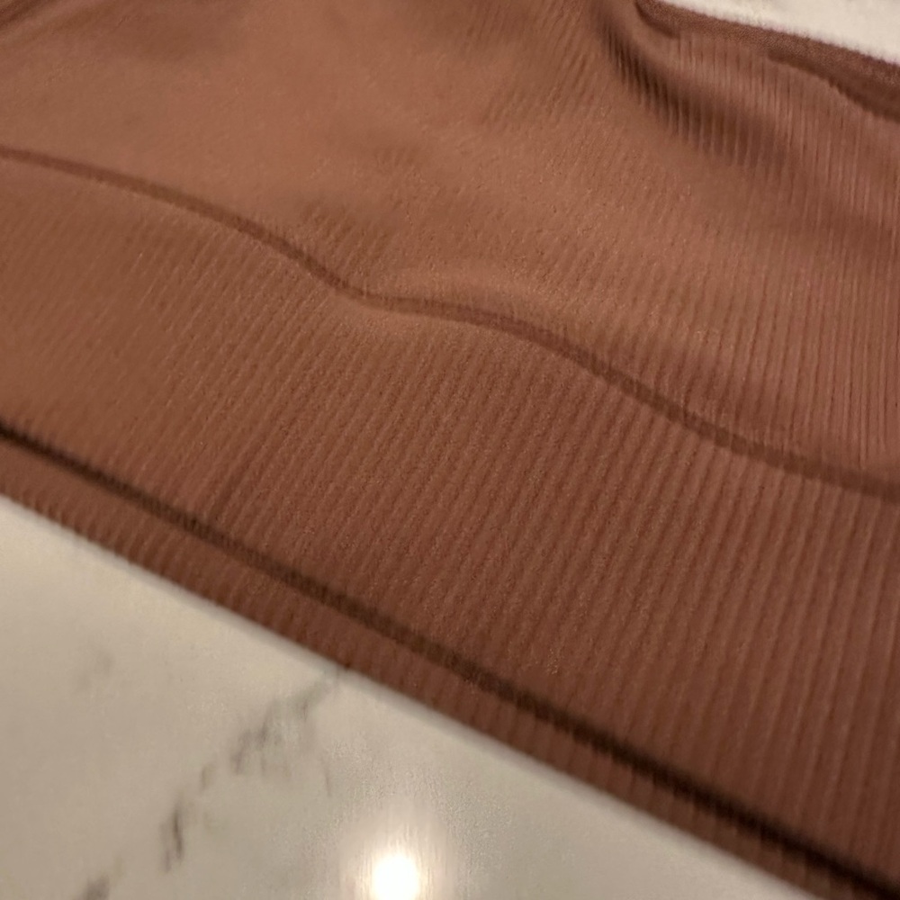 Born Primitive Ribbed One Shoulder Sports Brown - Picture 3 of 3